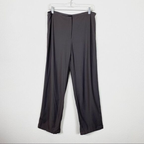 Eileen Fisher Grey Wool Blend High Rise Trouser Pants - Picture 1 of 6